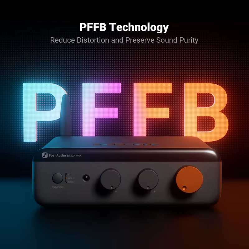 Fosi Audio BT20A MAX Bluetooth 6.0 Amplifer  2.1 Channel Hifi Stero amplifier PFFB 300W*2 Class D Hight Power amp For Outdoor
