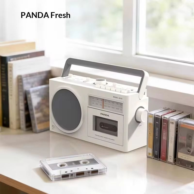 New Panda 6519 Retro Bluetooth Audio Bluetooth 5.1 Cassette Recorder Radio All-in-One Vintage Nostalgic Sound System Speaker