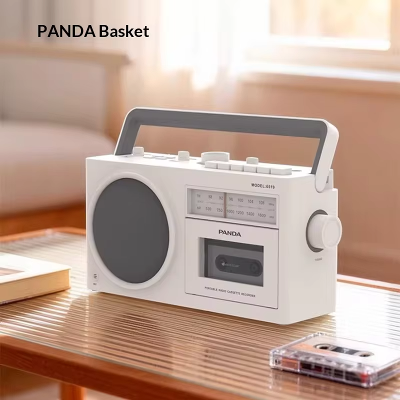 New Panda 6519 Retro Bluetooth Audio Bluetooth 5.1 Cassette Recorder Radio All-in-One Vintage Nostalgic Sound System Speaker