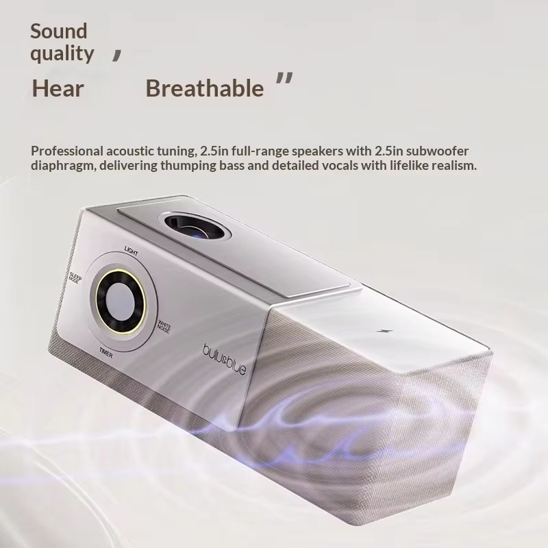 bulu&blue E300 Bluetooth Audio with Flip Screen, Large Sound Chamber 15W Wireless Fast Charging Deep Bass Gift