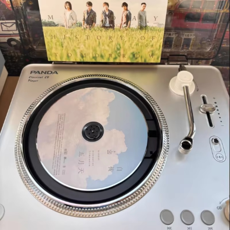 Panda CD-67 CD Player Classic Retro Speaker Disc CD Sound System Supports LINE OUT/USB/TF CARD/Bluetooth 5.0 Home Player Speaker