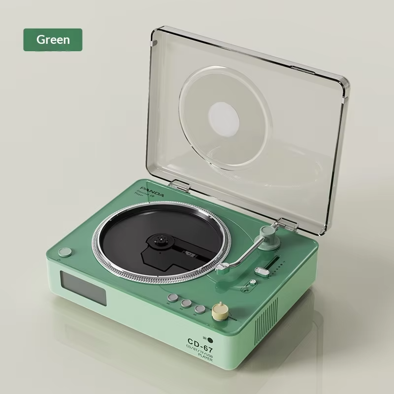 Panda CD-67 CD Player Classic Retro Speaker Disc CD Sound System Supports LINE OUT/USB/TF CARD/Bluetooth 5.0 Home Player Speaker