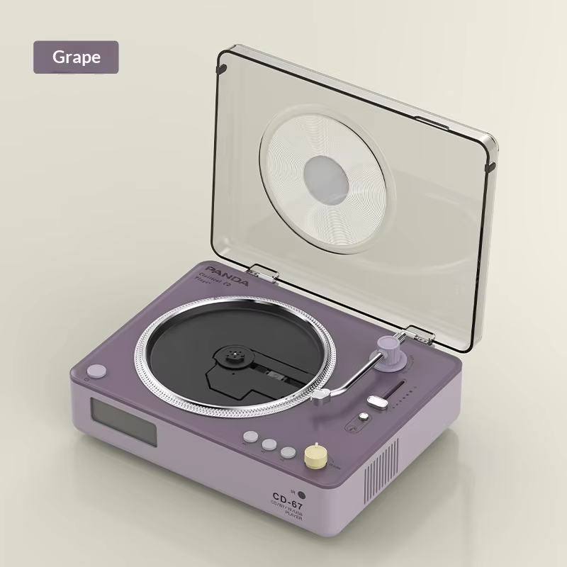 Panda CD-67 CD Player Classic Retro Speaker Disc CD Sound System Supports LINE OUT/USB/TF CARD/Bluetooth 5.0 Home Player Speaker