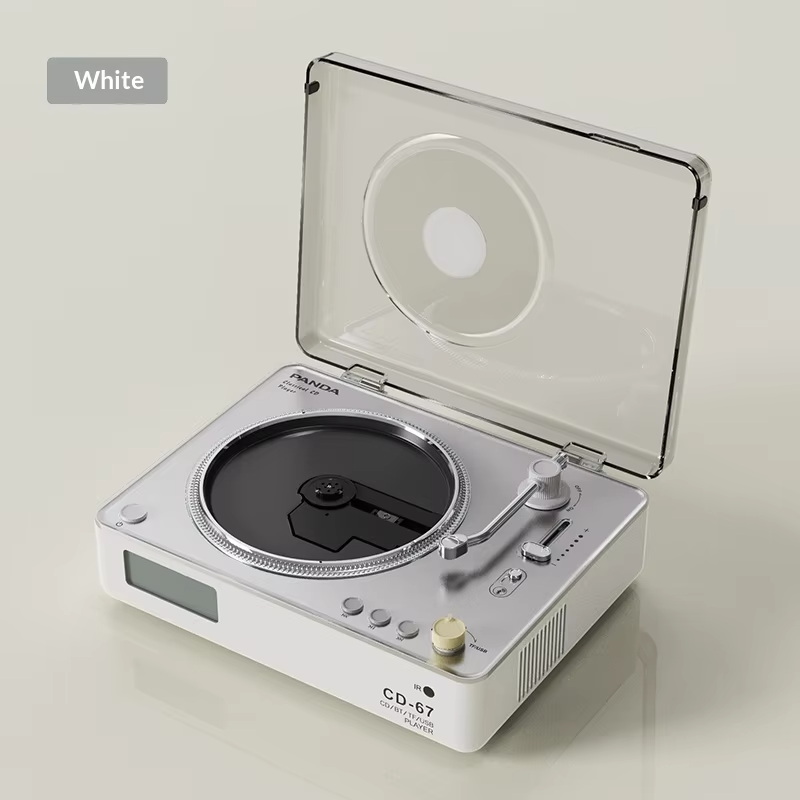 Panda CD-67 CD Player Classic Retro Speaker Disc CD Sound System Supports LINE OUT/USB/TF CARD/Bluetooth 5.0 Home Player Speaker