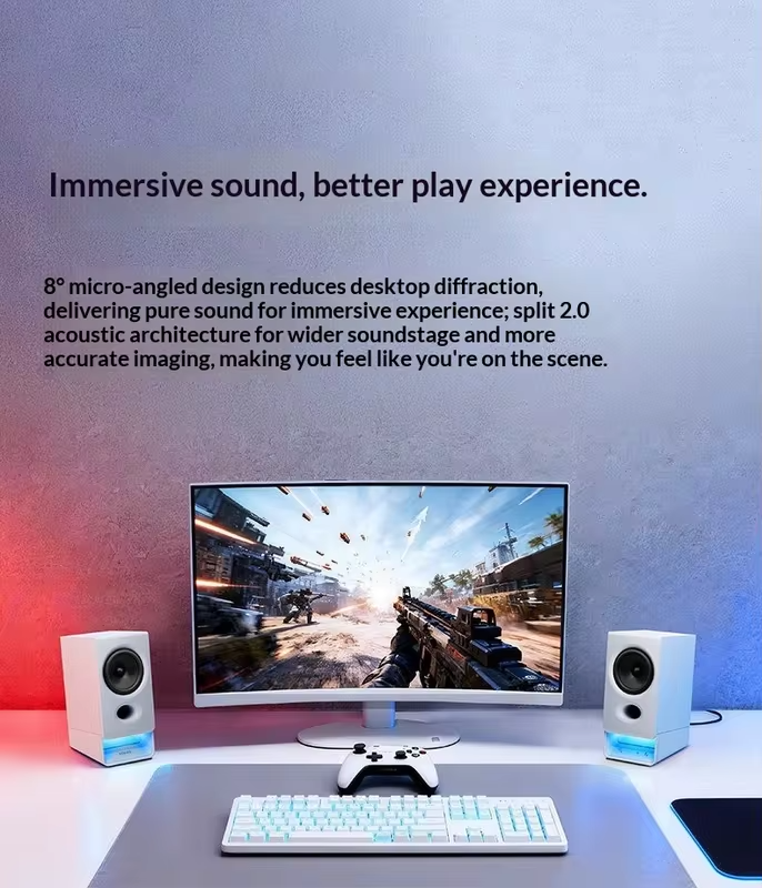 EDIFIER R20 Multimedia Audio Desktop Computer Sound System Subwoofer High Volume Home Mini Speaker Music Office Speaker Gift