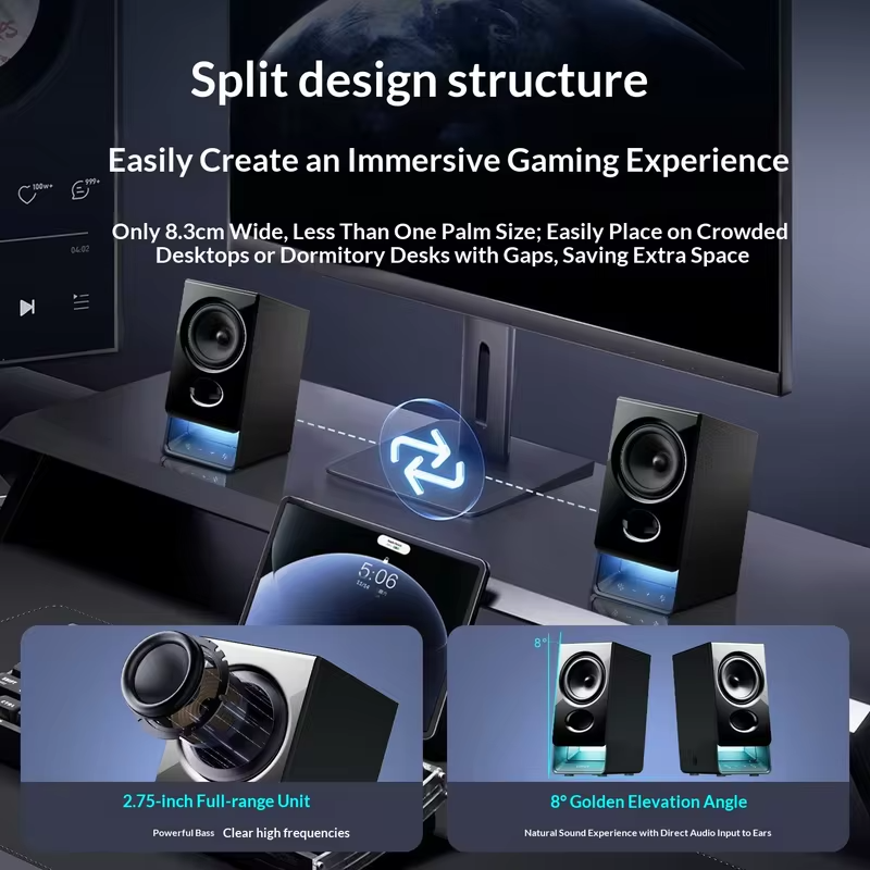 EDIFIER R20 Multimedia Audio Desktop Computer Sound System Subwoofer High Volume Home Mini Speaker Music Office Speaker Gift