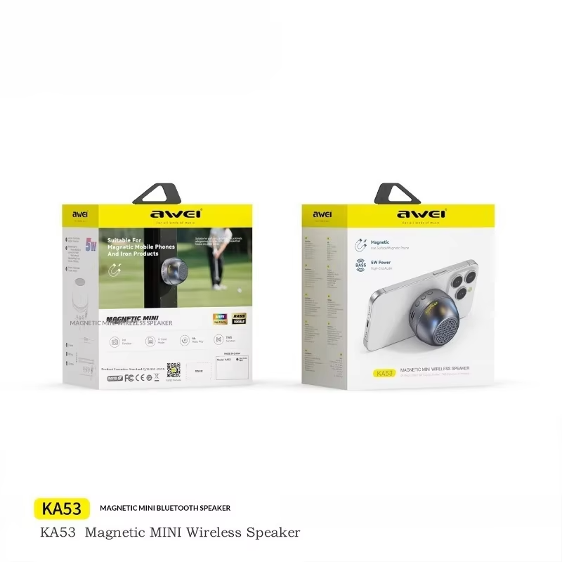 New Awei Magnetic Bluetooth Audio 40mm Bass Diaphragm 360° Surround Wireless Small Portable Mini Outdoor Subwoofer Speaker