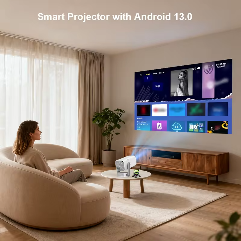 ThundeaL 4K Android Projector TD80Pro 750Ansi Mini Projector Full 1080P HD Home Theater Projectors TD80 Pro Projector for Movies