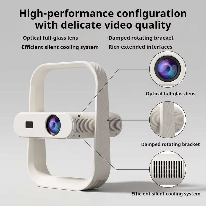 2026 HY370 Smart Projector Android Auto Focus 8K UHD BT5.4 WIFI6 70mm Ultra-Thin RGB Ambient Light HiFi Speaker for Home Cinema