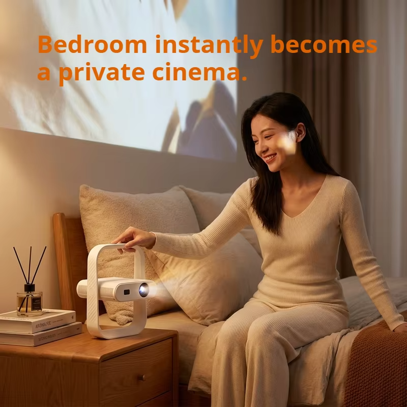 2026 HY370 Smart Projector Android Auto Focus 8K UHD BT5.4 WIFI6 70mm Ultra-Thin RGB Ambient Light HiFi Speaker for Home Cinema