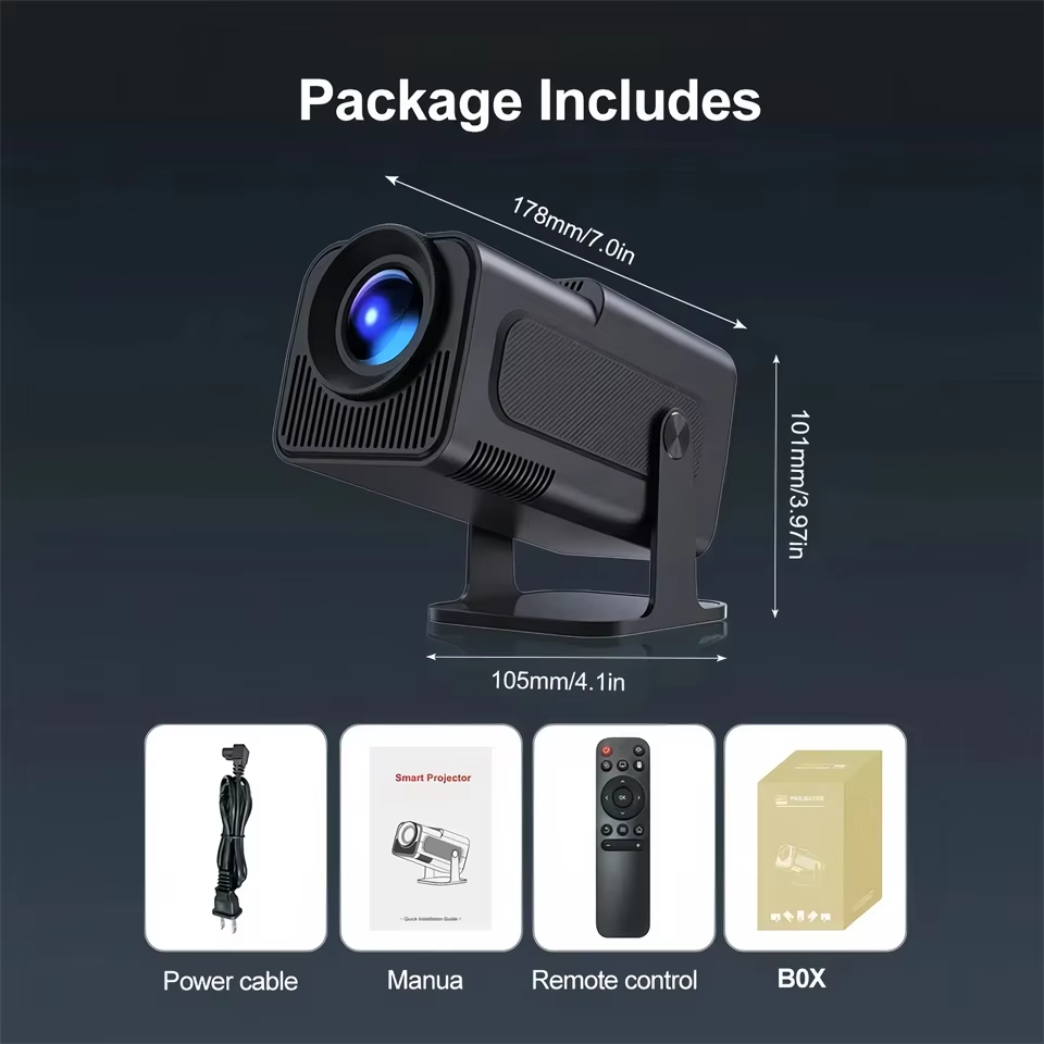 KaiAqua HY320mini Projector Android 11 390ANSI HD 4K Native 1080P Dual Wifi6 BT5.0 Cinema Level Portable Projetor HY300 Upgraded