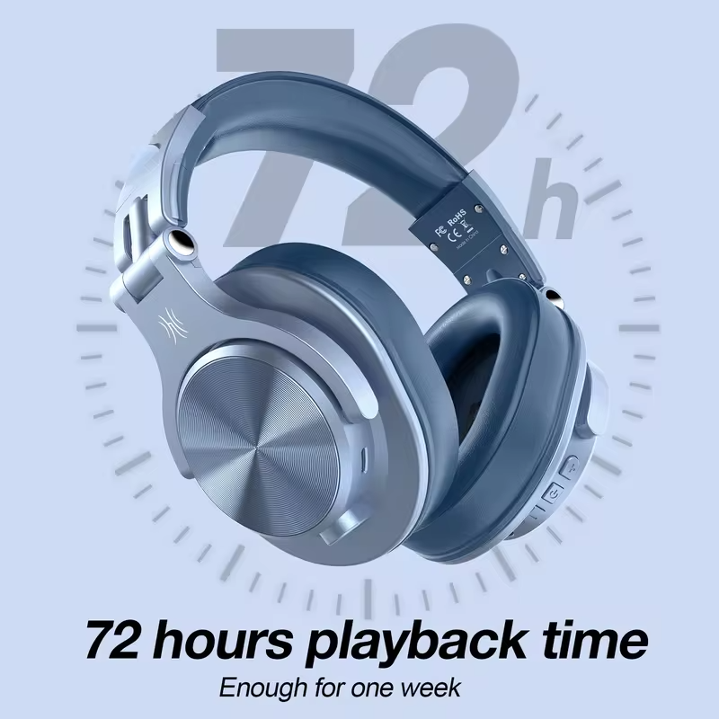 Oneodio A70 Wireless Bluetooth 5.2 Headphones 72Hrs Over Ear Hi-Res Audio 3.5mm/6.35mm Wired Studio DJ Headset With Microphone
