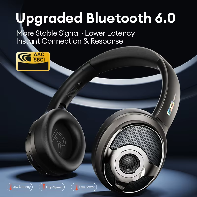 Lenovo Original Bluetooth Earphones Over-ear Foldable Computer Wireless Headphones Noise Cancellation HIFI Stereo Gaming Headset