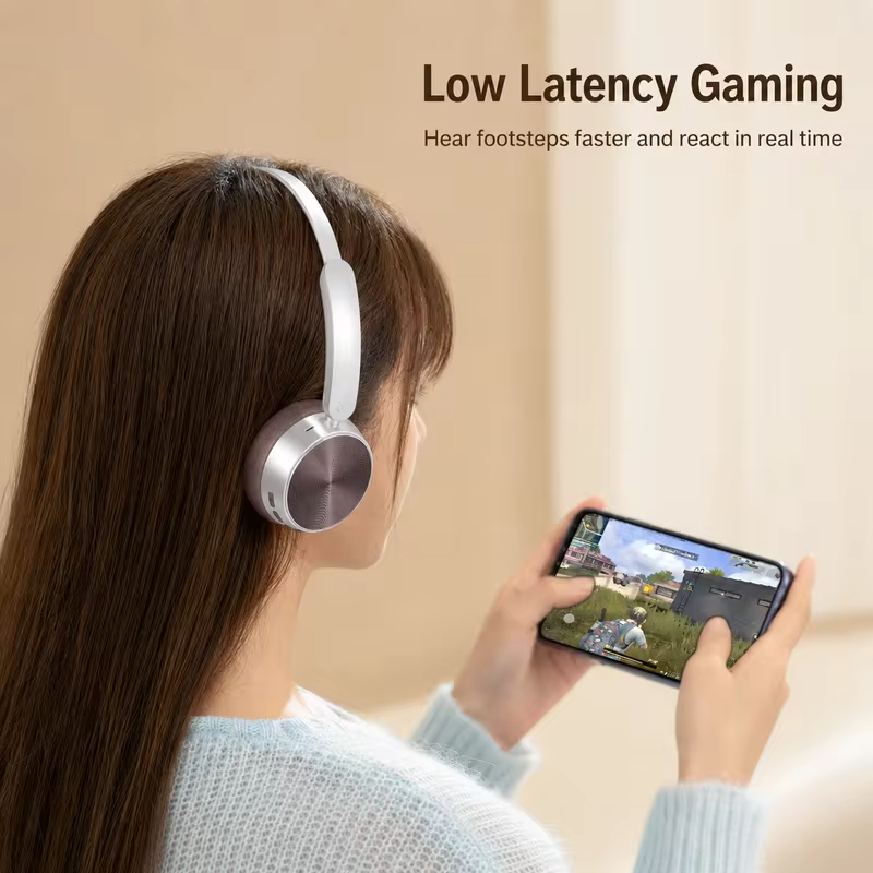 Retro Wireless Headphones Bluetooth 5.4 Over Ear Earphones 80H Playback 40mm Driver Type-C Charging Soft Cushions Built-in Mic