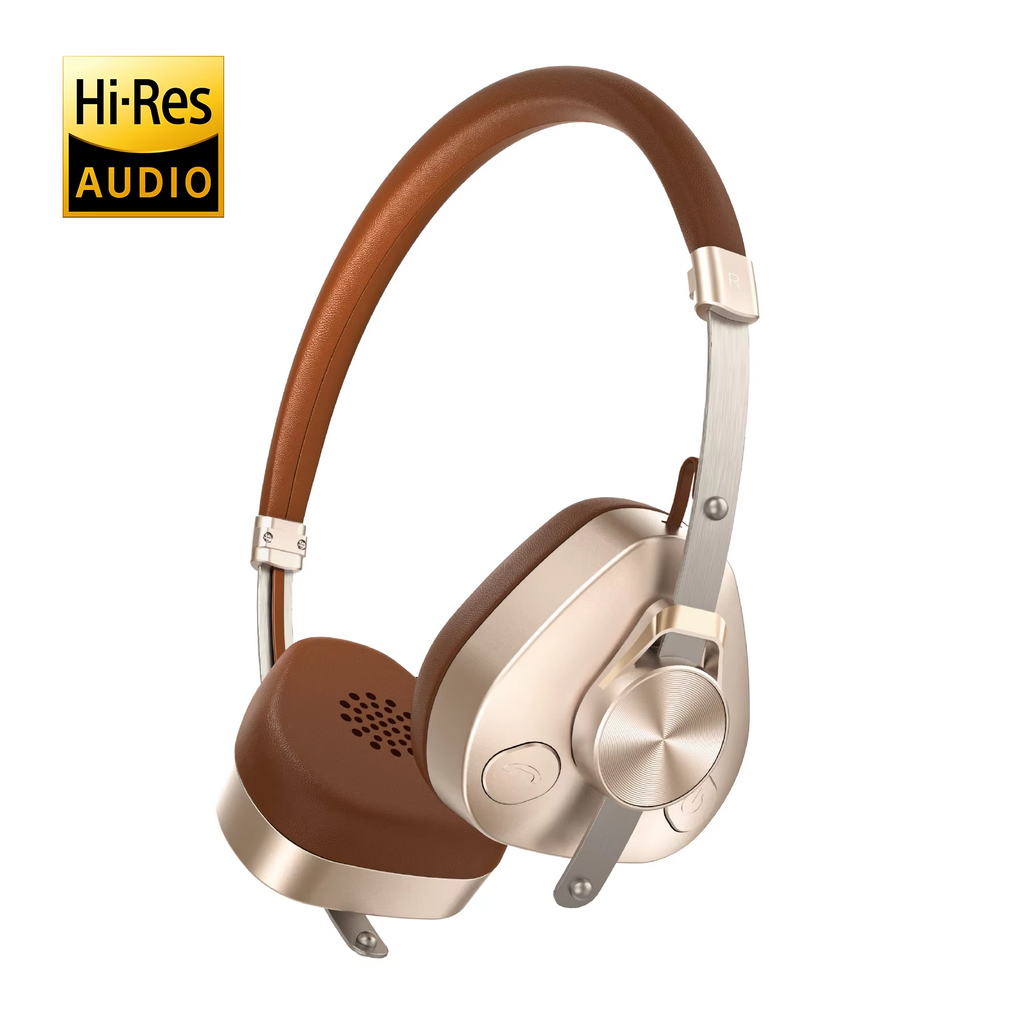 Oneodio F4 Retro Wireless Bluetooth Headphones Hi-Res Audio On Ear Bluetooth 5.4 Headset With Microphone Metal HiFi Headphones