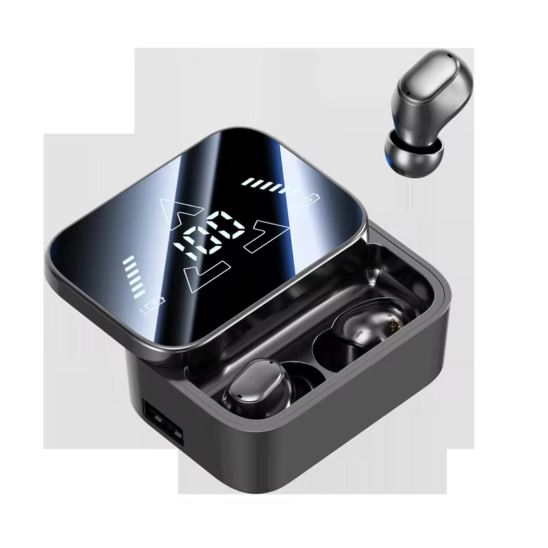 Bluetooth 6.0 In-Ear Headphones with Large Screen Display, Dual Mode Audífonos, Zero Latency Earphones for Gaming & Music