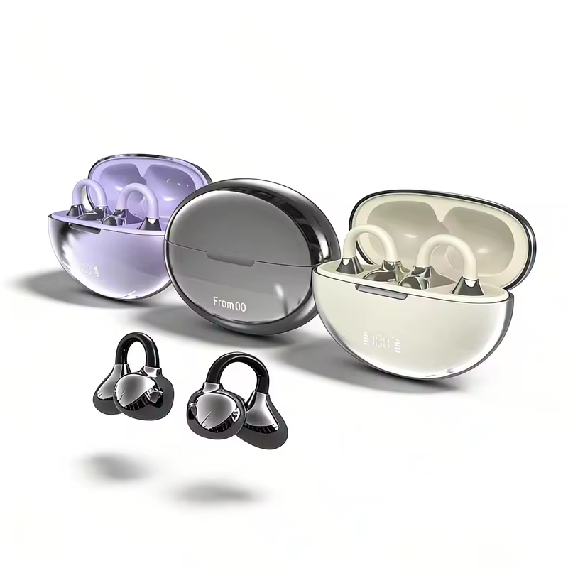 Portable Invisible Clip-On Bluetooth Headphones Pain-Free Wear Powerful Noise Cancelling Long-Lasting Battery Built-in Mic