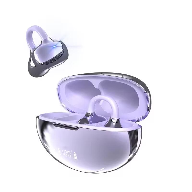 Portable Invisible Clip-On Bluetooth Headphones Pain-Free Wear Powerful Noise Cancelling Long-Lasting Battery Built-in Mic