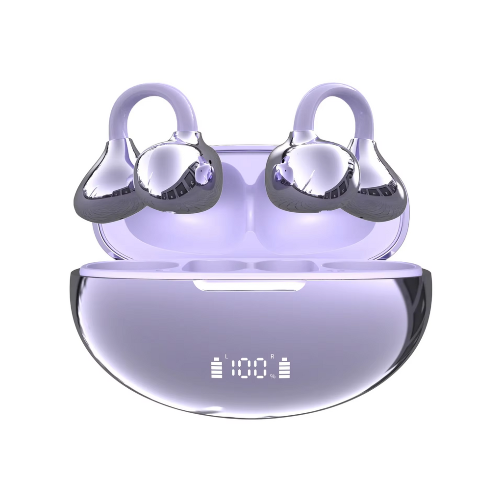 Portable Invisible Clip-On Bluetooth Headphones Pain-Free Wear Powerful Noise Cancelling Long-Lasting Battery Built-in Mic