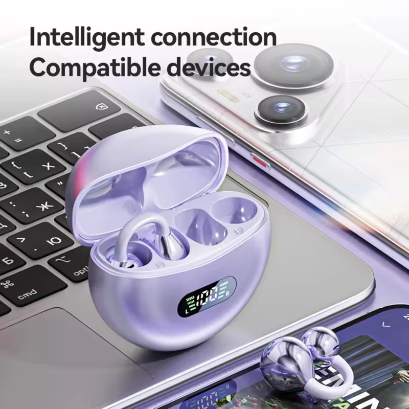 Wireless Bone Conduction Bluetooth 5 4 Sport Earbuds OWS Ear Clip Headphones Waterproof Comfortable With Digital Display