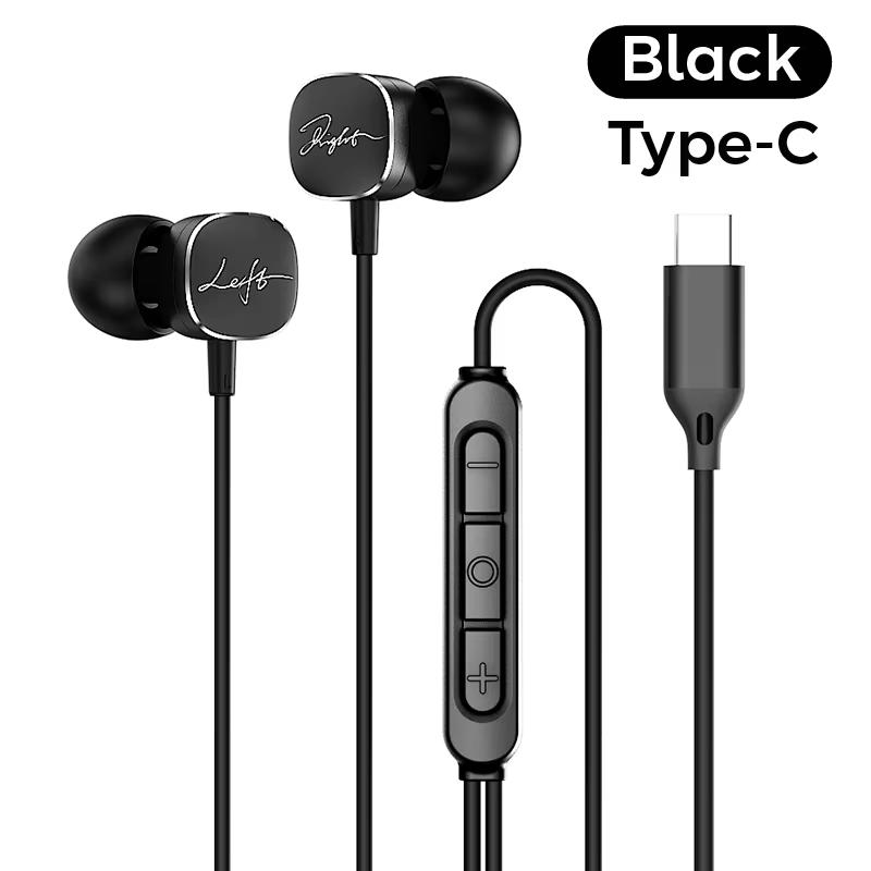 For Samsung Type C Wired Earphones HiFi Bass Surround Sound 3.5mm In-ear Headphones For iPhone 16 Galaxy Ultra S25 S24 Headsets