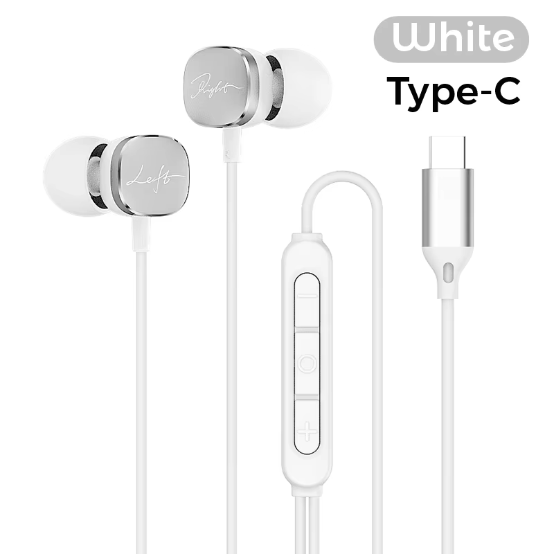 For Samsung Type C Wired Earphones HiFi Bass Surround Sound 3.5mm In-ear Headphones For iPhone 16 Galaxy Ultra S25 S24 Headsets