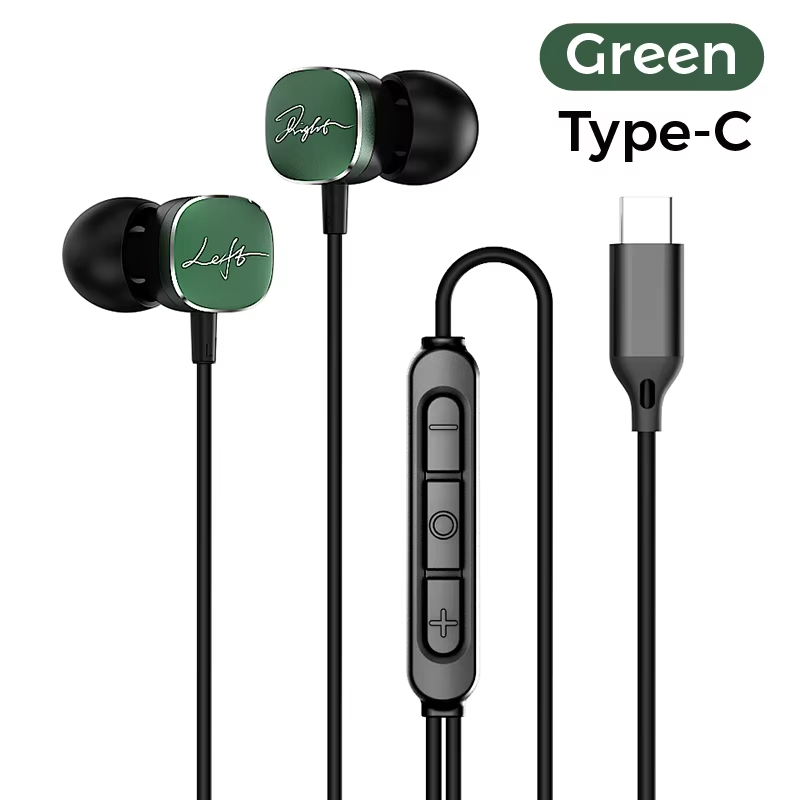For Samsung Type C Wired Earphones HiFi Bass Surround Sound 3.5mm In-ear Headphones For iPhone 16 Galaxy Ultra S25 S24 Headsets