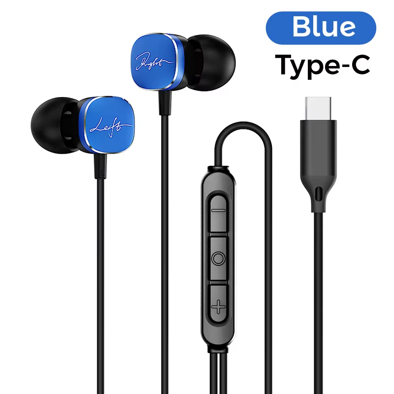 For Samsung Type C Wired Earphones HiFi Bass Surround Sound 3.5mm In-ear Headphones For iPhone 16 Galaxy Ultra S25 S24 Headsets