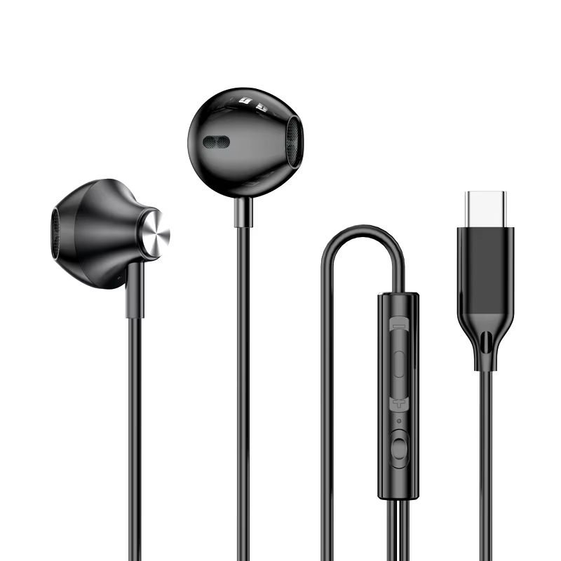 USB Type C Wired Headphones HiFi Bass Stereo With Mic Earphones in Ear 3.5mm Jack Earbuds For iPhone 17 16 15 Samsung S25 Xiaomi