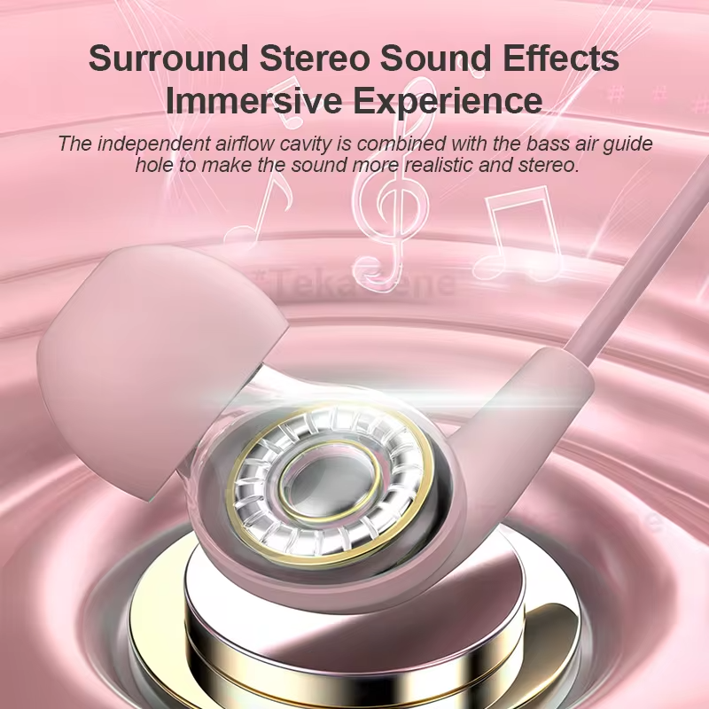 USB Type C Wired Headphone 3.5mm Stereo Music In-Ear Earphones With Wire Control Mic Sleeping Earplugs For Samsung iPhone Xiaomi