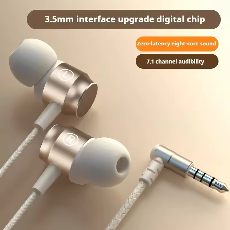 USB Type C Wired Headphone 3.5mm Stereo Music In-Ear Earphones With Wire Control Mic Sleeping Earplugs For Samsung iPhone Xiaomi