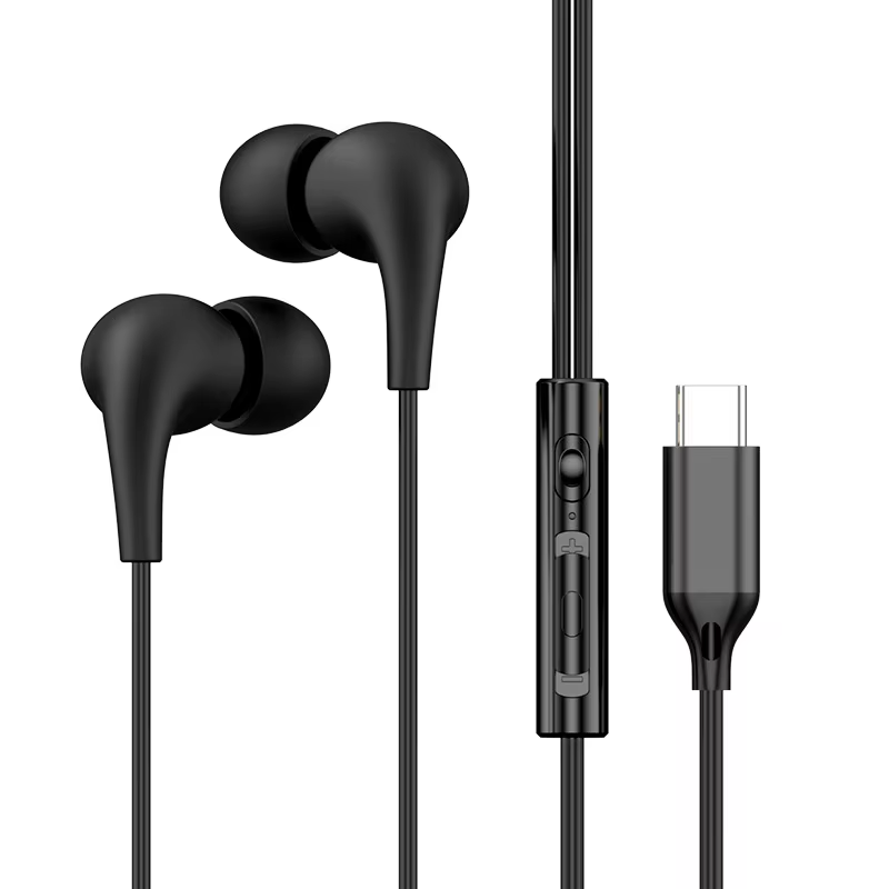 USB Type C Wired Headphone 3.5mm Stereo Music In-Ear Earphones With Wire Control Mic Sleeping Earplugs For Samsung iPhone Xiaomi
