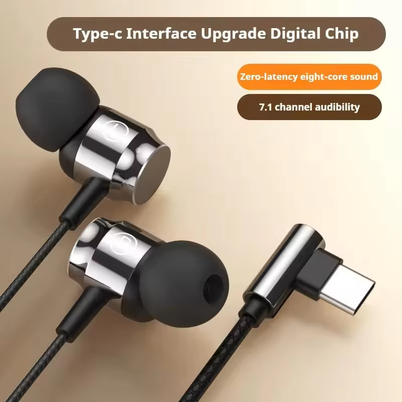 USB Type C Wired Headphone 3.5mm Stereo Music In-Ear Earphones With Wire Control Mic Sleeping Earplugs For Samsung iPhone Xiaomi