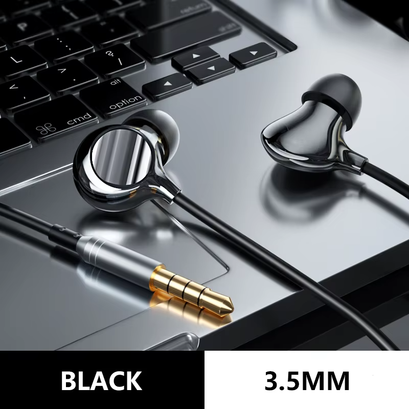 Ceramic  Wired Headphones Mic Wired Control Headphones Type-C 3.5mm HiFi Stereo Surround Sound Noise Canceling Music Headphones