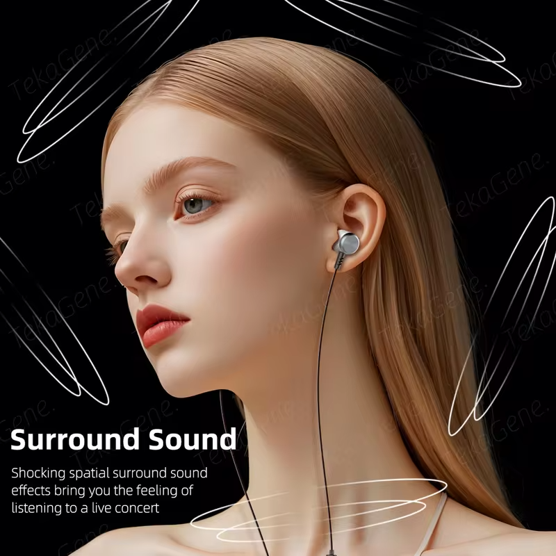 Deep Bass Metal Headphones Wired DAC Type C 3.5mm Earphones With Mic Earbuds Sport Music Headset For Mobile Phones Laptops PC