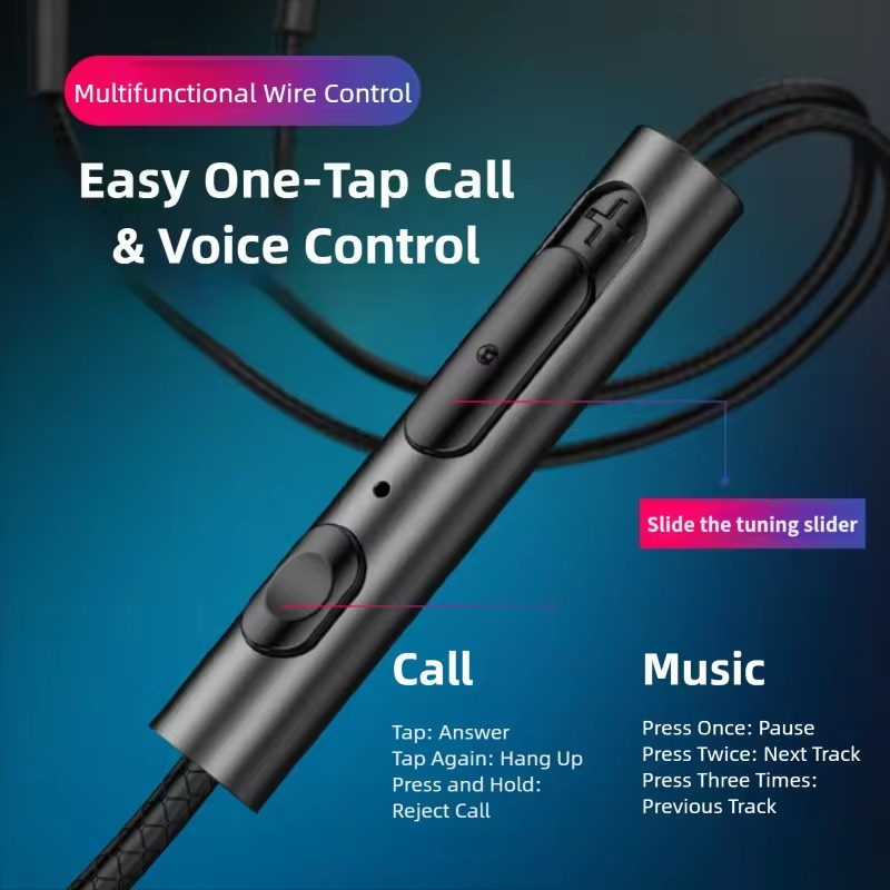 Type C Wired Headphones HiFi Stereo Volume Control Headset With HD Mic 3.5mm Earphones For Samsung Galaxy  iPhone 17 16 Earbud